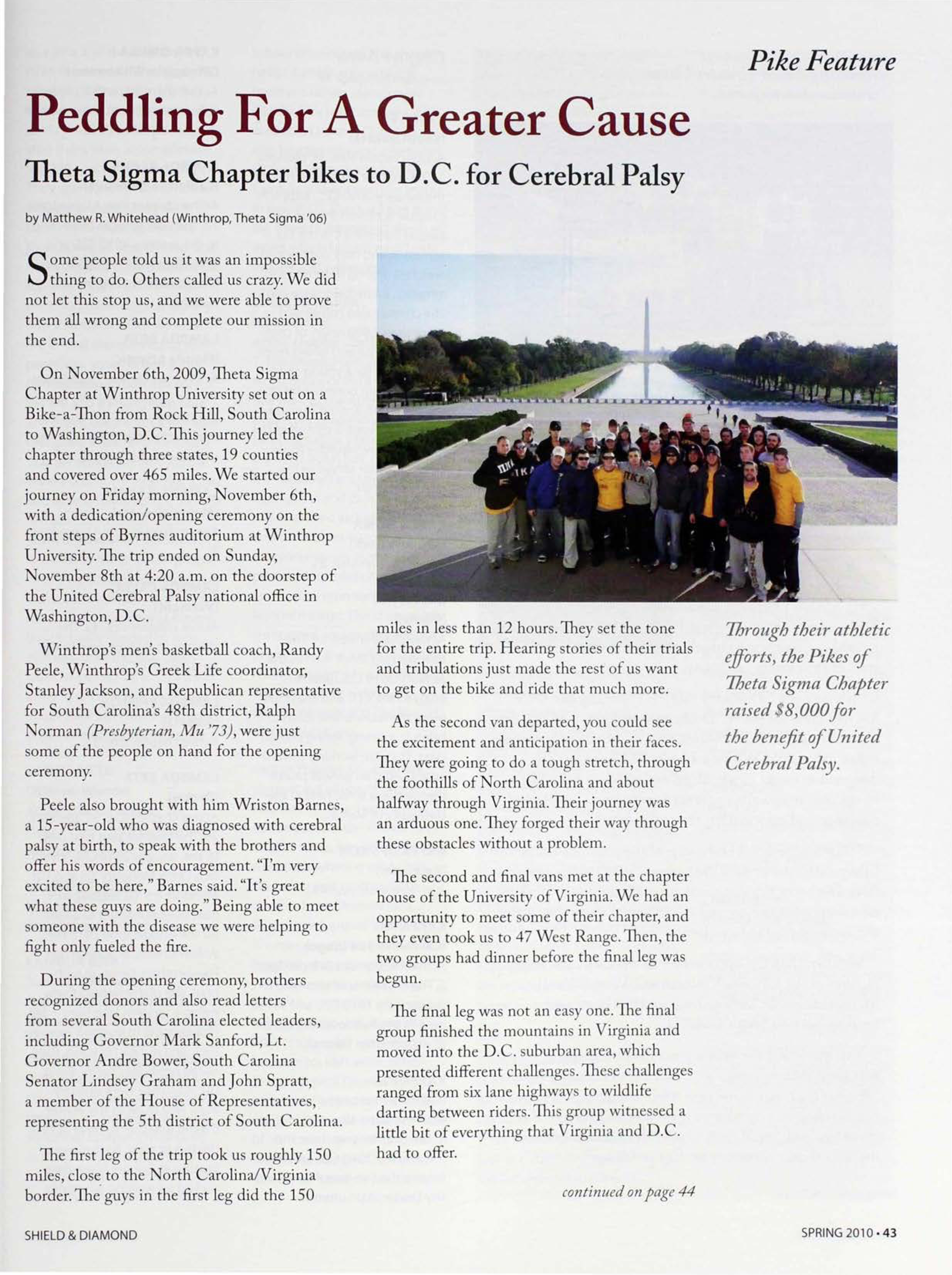 Pike Feature: Peddling for a Greater Cause